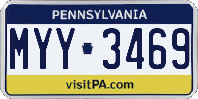 PA license plate MYY3469