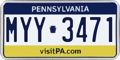 PA license plate MYY3471