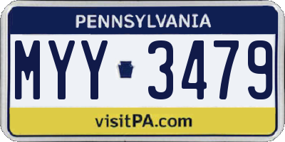 PA license plate MYY3479