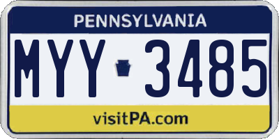 PA license plate MYY3485