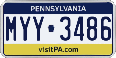PA license plate MYY3486