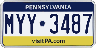 PA license plate MYY3487