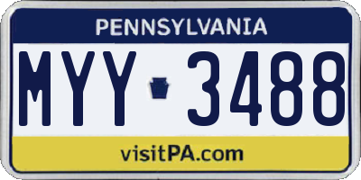PA license plate MYY3488