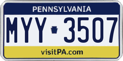 PA license plate MYY3507