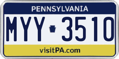 PA license plate MYY3510