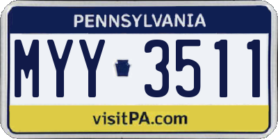 PA license plate MYY3511