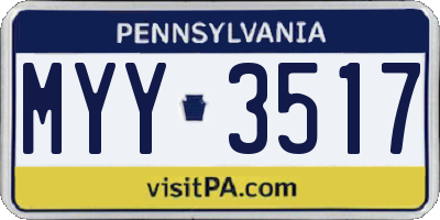 PA license plate MYY3517