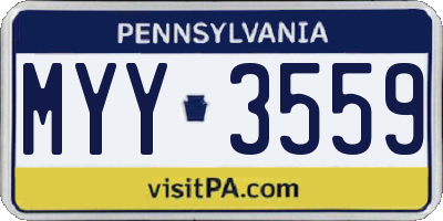 PA license plate MYY3559