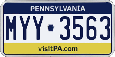 PA license plate MYY3563