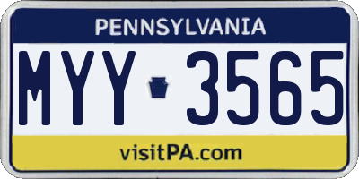 PA license plate MYY3565