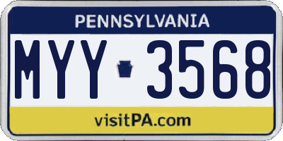 PA license plate MYY3568
