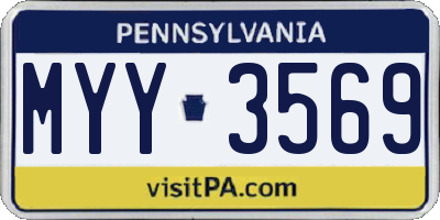 PA license plate MYY3569