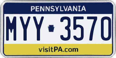 PA license plate MYY3570