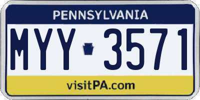 PA license plate MYY3571