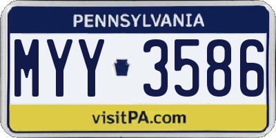 PA license plate MYY3586