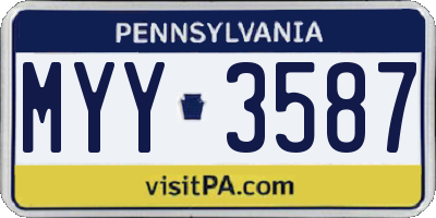 PA license plate MYY3587