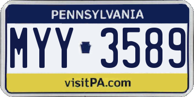 PA license plate MYY3589