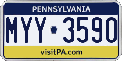 PA license plate MYY3590