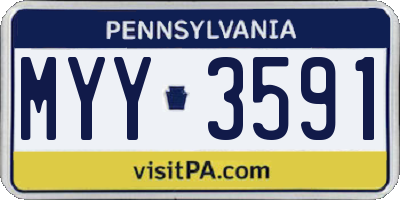 PA license plate MYY3591