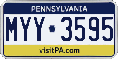 PA license plate MYY3595