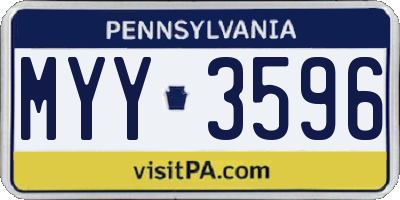 PA license plate MYY3596