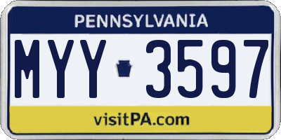 PA license plate MYY3597