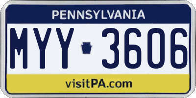 PA license plate MYY3606