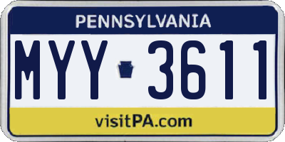 PA license plate MYY3611