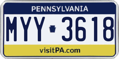 PA license plate MYY3618