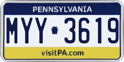 PA license plate MYY3619