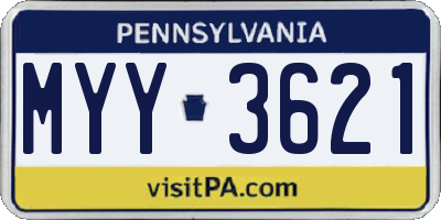 PA license plate MYY3621