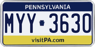 PA license plate MYY3630