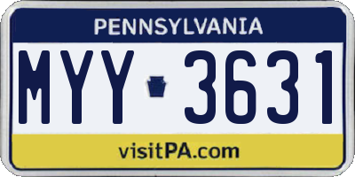PA license plate MYY3631