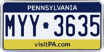 PA license plate MYY3635