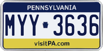 PA license plate MYY3636