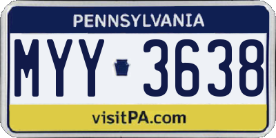 PA license plate MYY3638