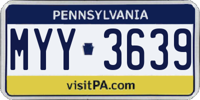 PA license plate MYY3639