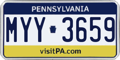 PA license plate MYY3659