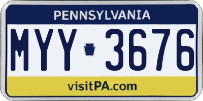 PA license plate MYY3676