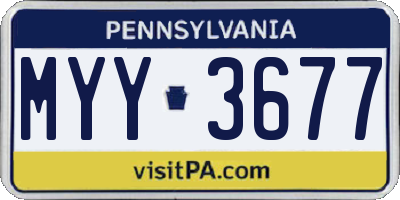 PA license plate MYY3677