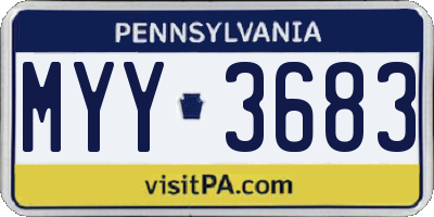 PA license plate MYY3683