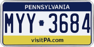 PA license plate MYY3684