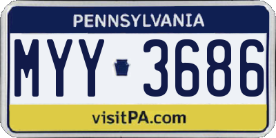 PA license plate MYY3686