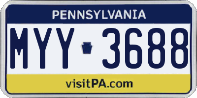 PA license plate MYY3688