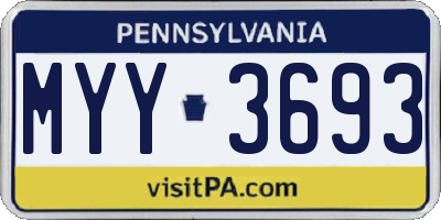 PA license plate MYY3693