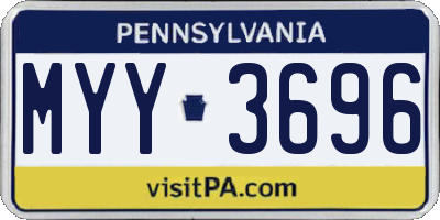 PA license plate MYY3696