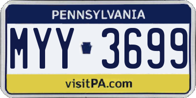 PA license plate MYY3699