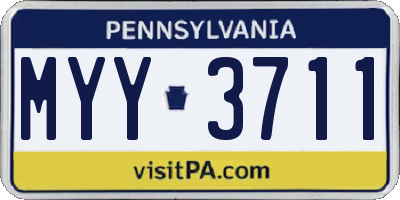 PA license plate MYY3711