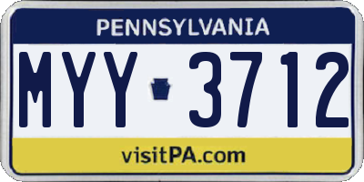 PA license plate MYY3712