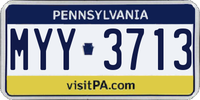 PA license plate MYY3713